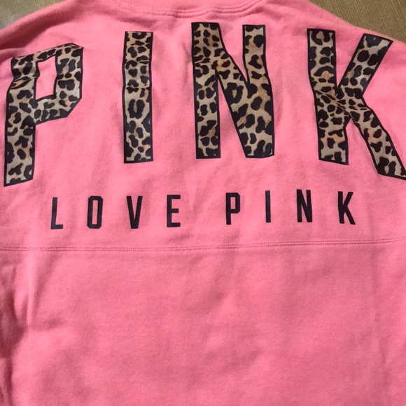 PINK SWEATSHIRT WITH LEOPARD PRINT LETTERING, XS - Picture 4 of 10